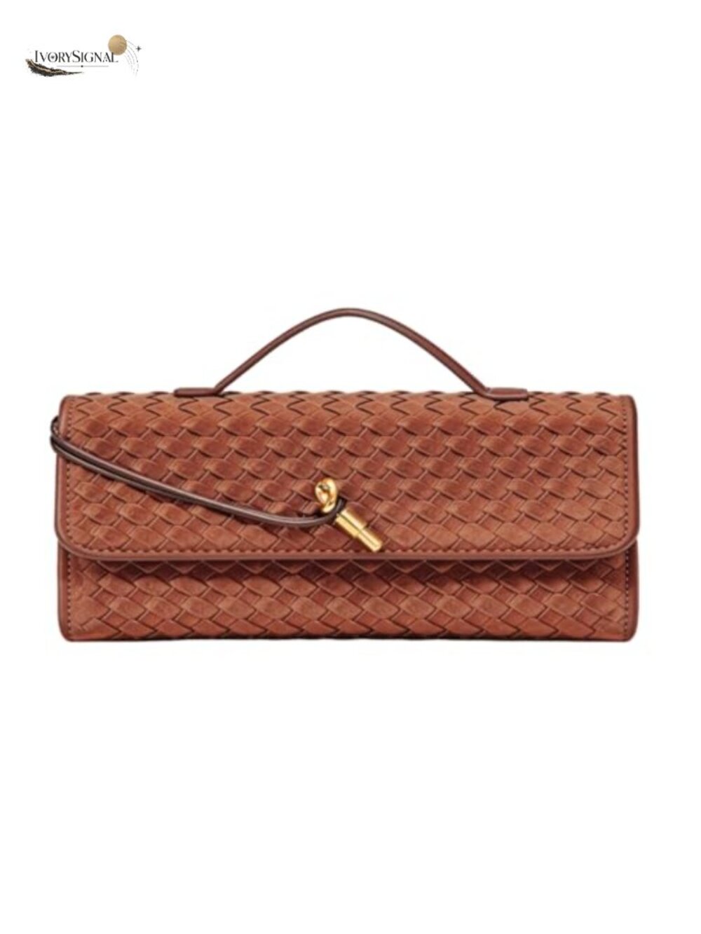 Woven Suede Evening Bag Shoulder Purse Clutch Crossbody with Metal Buckle